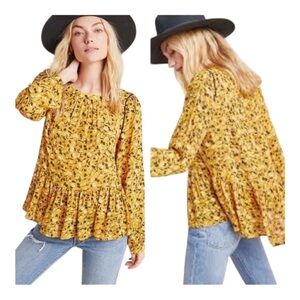 Anthropologie Maeve Cheyenne Floral Peplum Top Size Medium
